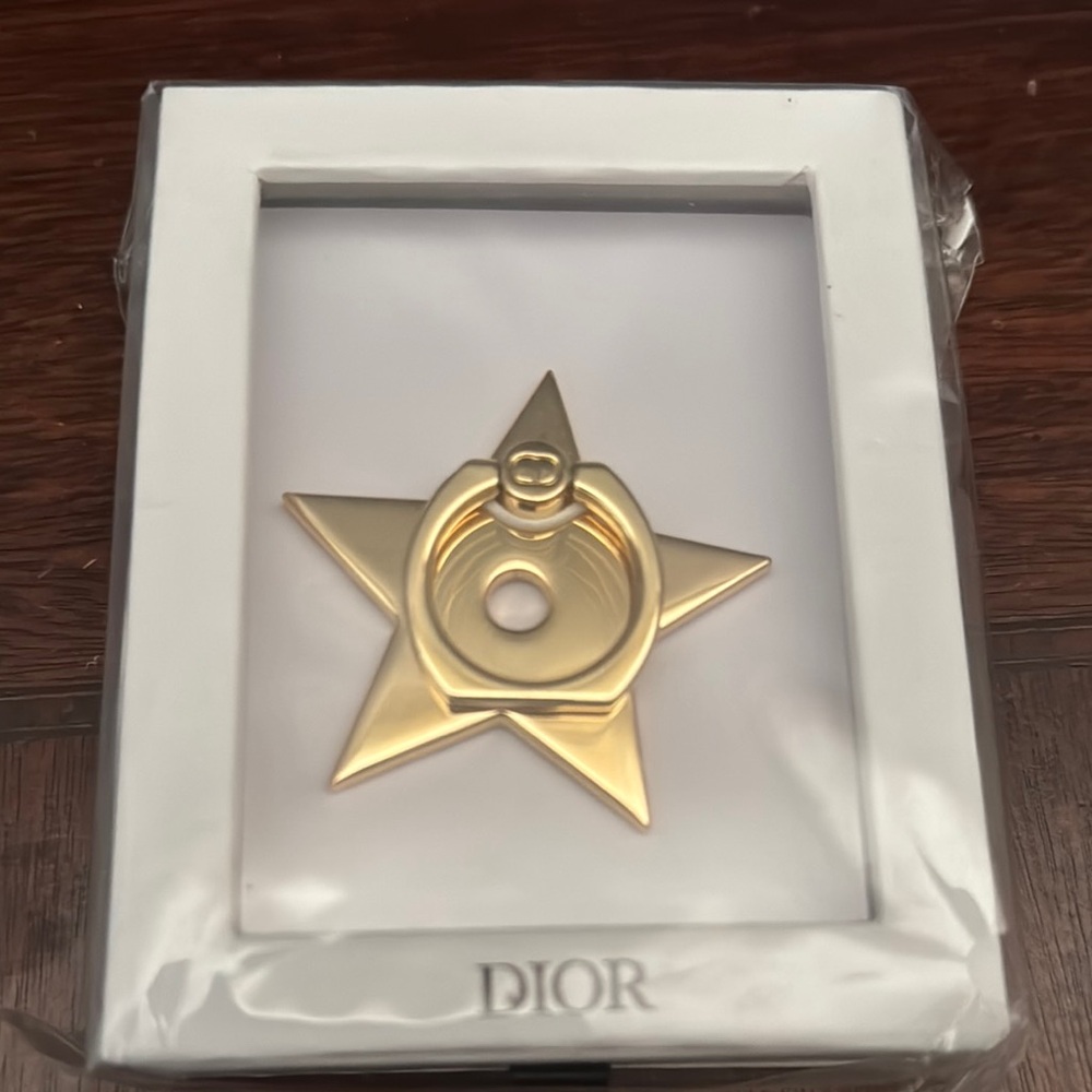 Dior Gold Phone Case with Luxurious Star Design